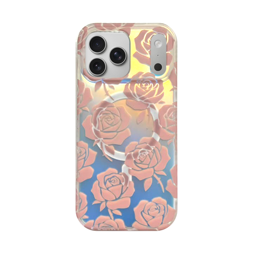 [CS-I17P-FSC-RS] Flora Shine Case with MagSafe for  iPhone 17 Pro - Rose Smoke