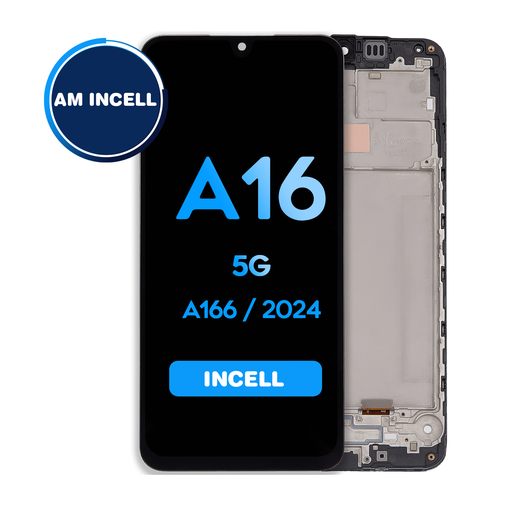 [LCD-A166-WF-STD-BK] LCD Assembly For Samsung Galaxy A16 5G (A166B/U - US Version) with Frame (6.59") All Colors (Aftermarket - Incell)