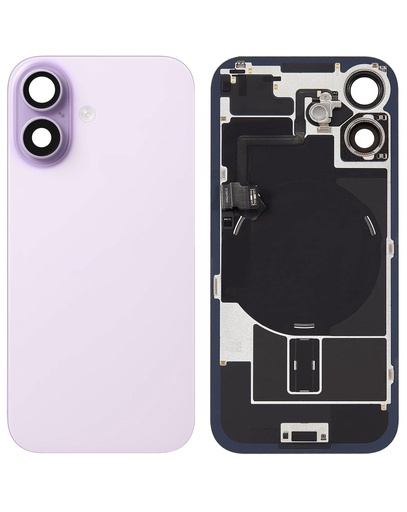 [SP-I17-BGWMM-NFC-WF-NO-LV] Back Glass with Frame and MagSafe Magnet and Wireless NFC Charging Flex for iPhone 17 (No Logo) (Lavender)