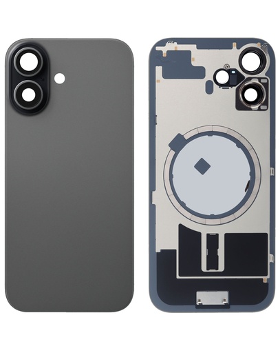 [SP-I17-BGWMM-WF-NO-BK] Back Glass with Frame and MagSafe Magnet for iPhone 17 (No Logo) (Black)