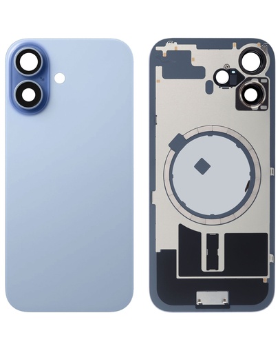 [SP-I17-BGWMM-WF-NO-BL] Back Glass with Frame and MagSafe Magnet for iPhone 17 (No Logo) (Mist Blue)