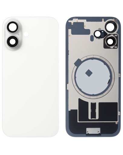 [SP-I17-BGWMM-WF-NO-WH] Back Glass with Frame and MagSafe Magnet for iPhone 17 (No Logo) (White)