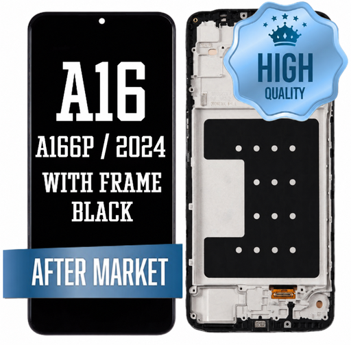 [LCD-A166P-WF-HQ-BK] OLED Assembly For Samsung Galaxy A16 5G 2024 (A166P - Verizon Version) with Frame - Black (Aftermarket - OLED)