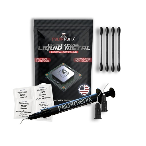 [TL-PLRTX-LMTP5-LM105] Polartronix Liquid Metal Thermal Paste – Ultra High Conductivity Metal-Based Compound for CPU, GPU, PS5 & PC Cooling, 5g Syringe (LM105)