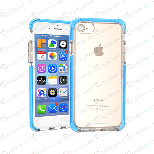 [CS-I7-HEC-BLE] Hard Elastic Clear Case  for iPhone 7/8 - Blue Edge