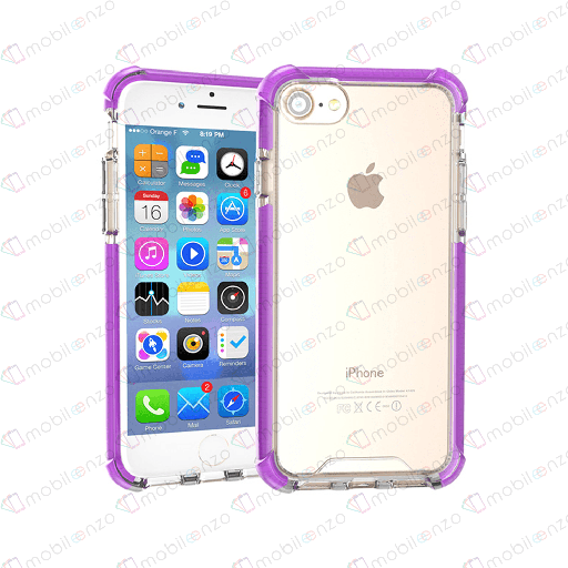[CS-I7P-HEC-PUE] Hard Elastic Clear Case  for iPhone 7/8 Plus - Purple Edge