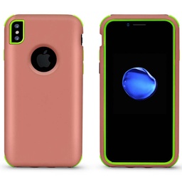 [CS-IX-BHCL-ROGOGR] Bumper Hybrid Combo Layer Protective Case  for iPhone X/Xs - Rose Gold & Green