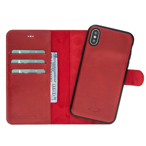 [CS-IX-BWMM-RD] BNT Wallet  Magnet Magic  for iPhone X/Xs - Red