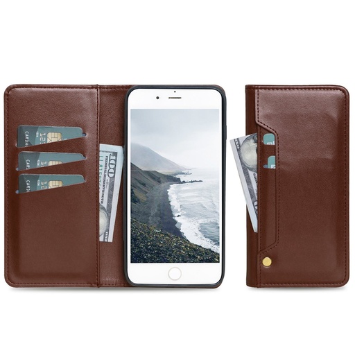 [CS-IX-LDC-BW] Ludic Leather Wallet Case  for iPhone X/Xs - Brown