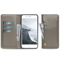 [CS-IX-LDC-GY] Ludic Leather Wallet Case  for iPhone X/Xs - Gray