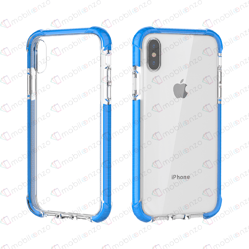 [CS-IXR-HEC-BLE] Hard Elastic Clear Case  for iPhone XR - Blue Edge
