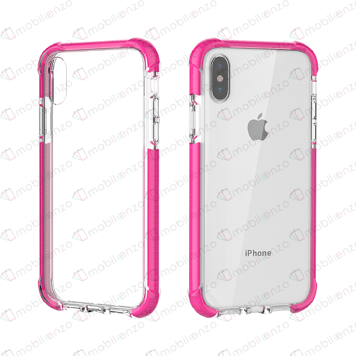 [CS-IXR-HEC-PNE] Hard Elastic Clear Case  for iPhone XR - Pink Edge