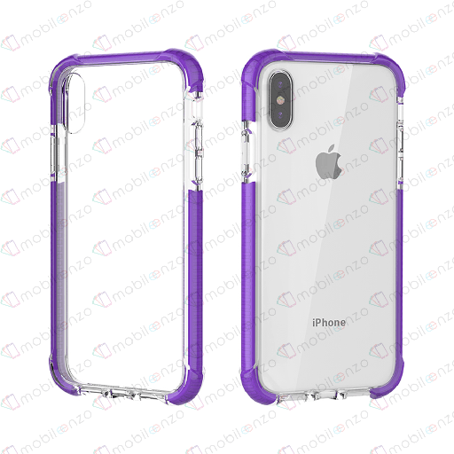 [CS-IXR-HEC-PUE] Hard Elastic Clear Case  for iPhone XR - Purple Edge