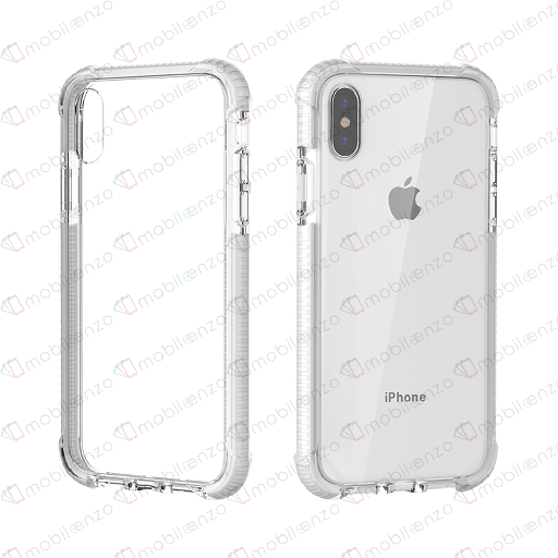 [CS-IXR-HEC-WHE] Hard Elastic Clear Case  for iPhone XR - White Edge