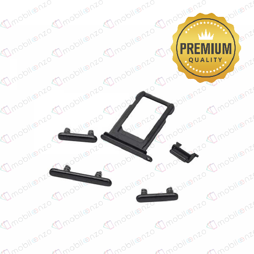 [SP-I8P-ST-PM-BK] Sim Card Tray and Hard Buttons Set For iPhone 8 Plus (Space Gray) (Premium) 