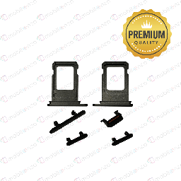 [SP-IXR-ST-PM-BK] Sim Card Tray and Hard Buttons Set for iPhone XR (Premium Quality) - Black