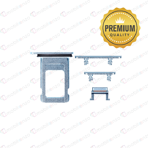 [SP-IXR-ST-PM-BL] Sim Card Tray and Hard Buttons Set For iPhone XR (Blue) (Premium) 