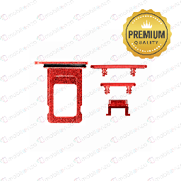 [SP-IXR-ST-PM-RD] Sim Card Tray and Hard Buttons Set for iPhone XR (Premium Quality) - Red