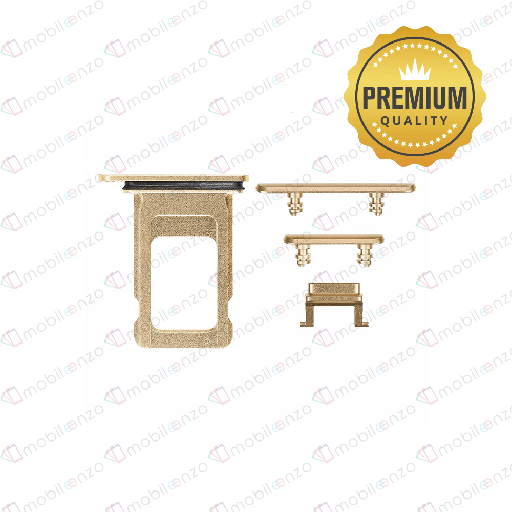 [SP-IXR-ST-PM-YL] Sim Card Tray and Hard Buttons Set For iPhone XR (Yellow) (Premium) 