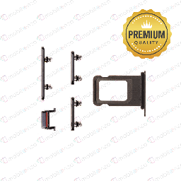 [SP-IXSM-ST-PM-BK] Sim Card Tray and Hard Buttons Set for iPhone Xs Max (Premium Quality) - Space Gray