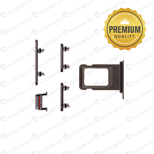 [SP-IXSM-ST-PM-BK] Sim Card Tray and Hard Buttons Set For iPhone XS Max (Space Gray) (Premium) 