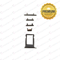 [SP-IXS-ST-PM-BK] Sim Card Tray and Hard Buttons Set for iPhone XS (Premium Quality) - Space Gray