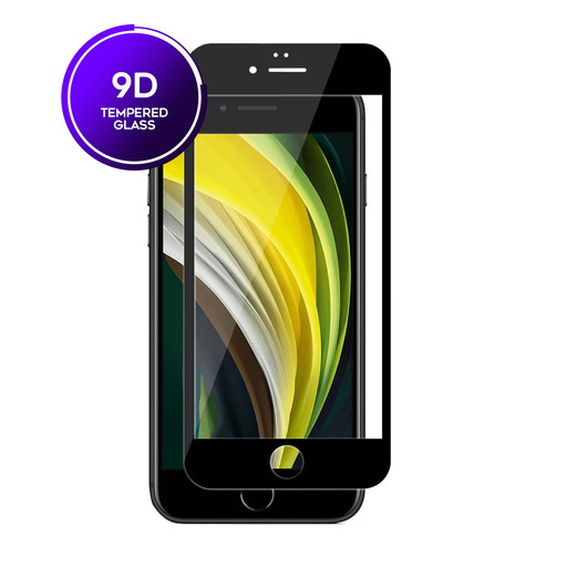 [TG-I7-9D-BK-CL] 9D Clear Tempered Glass for iPhone iPhone SE (2020 / 2022) / iPhone 8 / iPhone 7 (Black) (1 Pc)