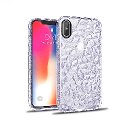 [CS-IXSM-3CC-GPU] 3D Crystal Case  for iPhone Xs Max - Glitter Purple