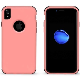[CS-IXSM-BHCL-LPNBK] Bumper Hybrid Combo Layer Protective Case  for iPhone Xs Max - Light Pink & Black