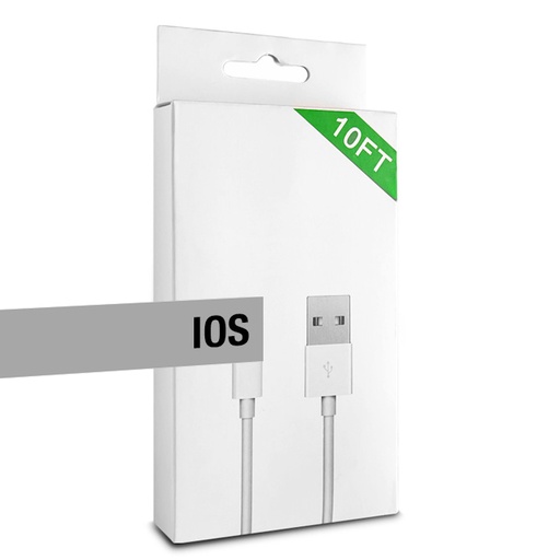 [ACE-USB-3MT-IOS-WB] Lightning to USB-A Cable (10 ft)