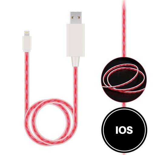 [ACE-USB-LU-IOS-RD-WB] Light Up Cable for Lightning - Red