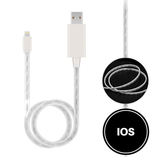 [ACE-USB-LU-IOS-WH-WB] Light Up Cable for Lightning - White