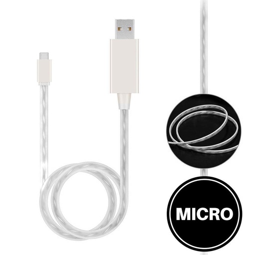 [ACE-USB-LU-MC-WH-WB] Light Up Cable for Micro - White