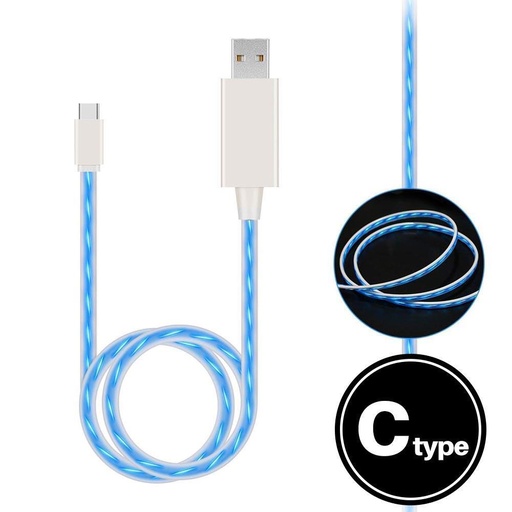 [ACE-USB-LU-TC-BL-WB] Light Up Cable for Type-C - Blue