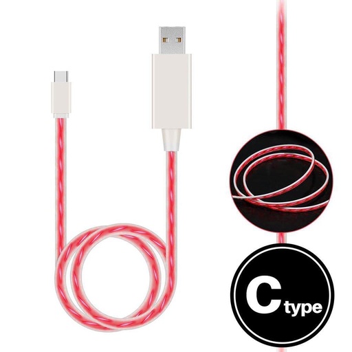 [ACE-USB-LU-TC-RD-WB] Light Up Cable for Type-C - Red