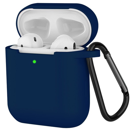 [CS-AP2-PMS-DBL] Premium Silicone Case for AirPods (1st & 2nd Gen) - Dark Blue