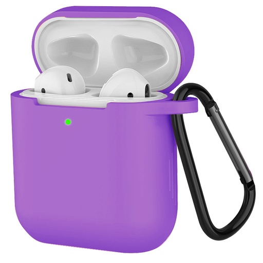 [CS-AP2-PMS-PU] Premium Silicone Case for AirPods (1st & 2nd Gen) - Purple