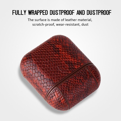[CS-AP2-SL-RS] Snake Leather Case for Apple AirPods (1st & 2nd Gen) - Rose