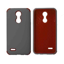 [CS-ART2-BHCL-GYRD] Bumper Hybrid Combo Layer Protective Case  for LG Aristo 2 (K8-2018) - Grey &amp; Red