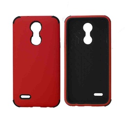 [CS-ART2-BHCL-RDBK] Bumper Hybrid Combo Layer Protective Case  for LG Aristo 2 (K8-2018) - Red &amp; Black