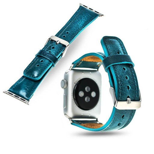 [CS-BIW38-RU-BL] BNT iWatch Strap Rustic for iWatch 38/40/41mm - Blue