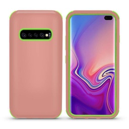 [CS-S10-BHCL-ROGOGR] Bumper Hybrid Combo Layer Protective Case  for Galaxy S10 - Rose Gold & Green
