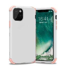 [CS-I11-BHCL-SIRO] Bumper Hybrid Combo Case for iPhone 11 - Silver & Rose Gold