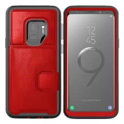 [CS-S10L-DLC-RD] Dual Leather Card Case  for Galaxy S10 E - Red