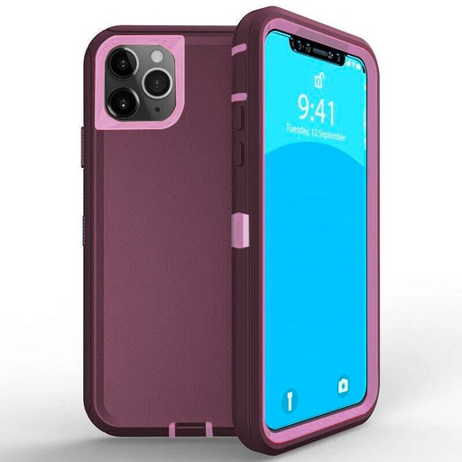 [CS-I11-OBD-BULPN] DualPro Protector Case  for iPhone 11 - Burgundy & Light Pink