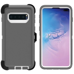 [CS-S10P-OBD-GYWH] DualPro Protector Case  for Galaxy S10 Plus - Gray &amp; White