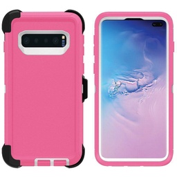 [CS-S10P-OBD-PNWH] DualPro Protector Case  for Galaxy S10 Plus - Pink &amp; White