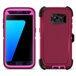 [CS-S7E-OBD-BUPN] DualPro Protector Case  for Galaxy S7 Edge - Burgundy &amp; Pink