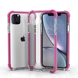 [CS-I11PM-HEC-PNE] Hard Elastic Clear Case  for iPhone 11 Pro Max - Pink Edge