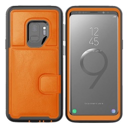 [CS-S9-DLC-OR] Dual Leather Card Case  for Galaxy S9 - Orange